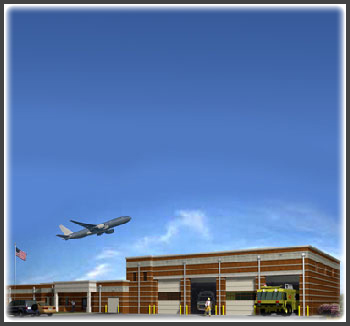 New 21,000 sq. ft. firestation to service the 5th runway and proposed southern airport facilities. It consists of an 8,022 sq. ft. vehical storage area, 3,000 sq. ft. storage area, and 8,000 sq. ft. common and dormitory area.
                                              Architect: Heery